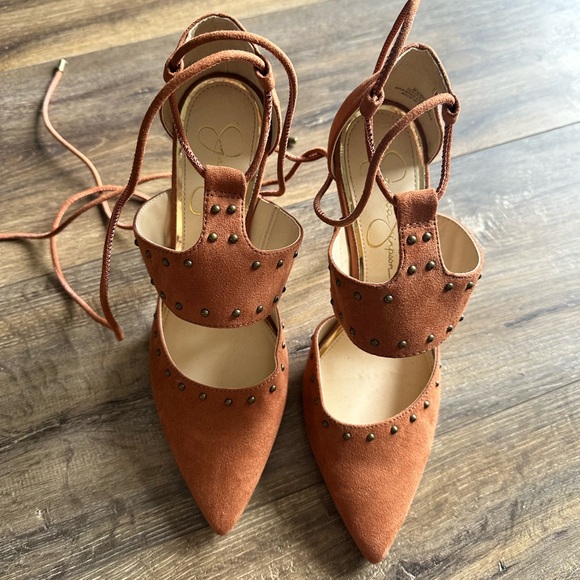 Jessica Simpson Brown Studded Women's Heels - Picture 2 of 5